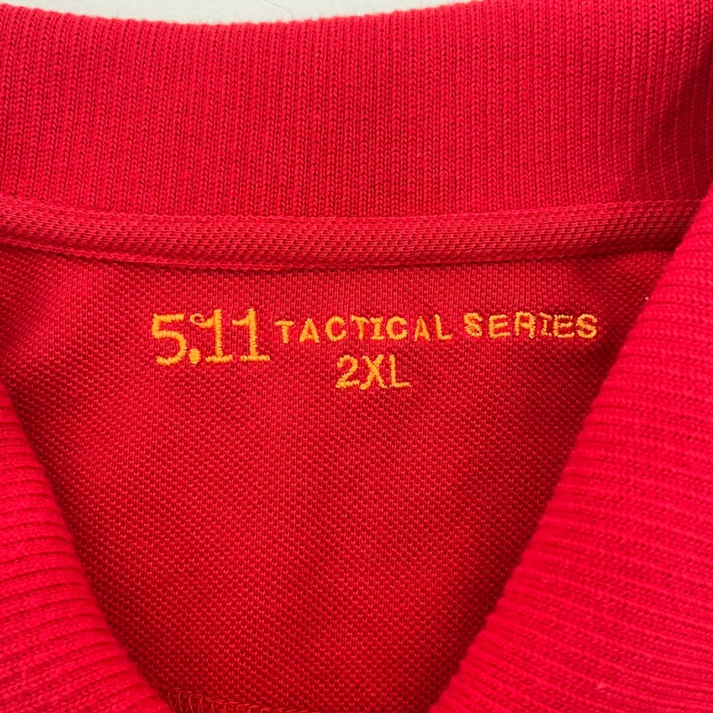 5.11 Tactical Series Mens Size 2XL Polo Shirt Red Short Sleeve Collared Outdoor - Picture 4 of 8